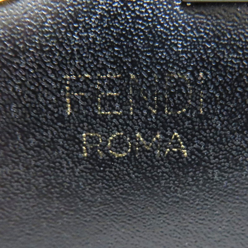 黑色 牛皮 鉚釘裝飾 拉鍊長夾【FENDI 芬迪】 8M0299-6