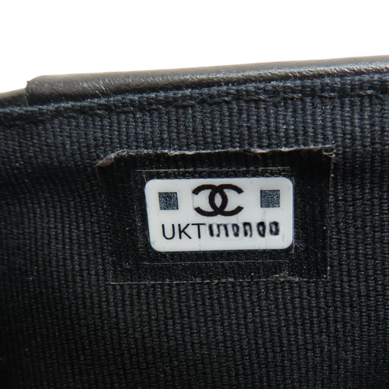 黑色 小牛皮 菱格紋 SO BLACK 三折短夾【CHANEL 香奈兒】 AP3817-7