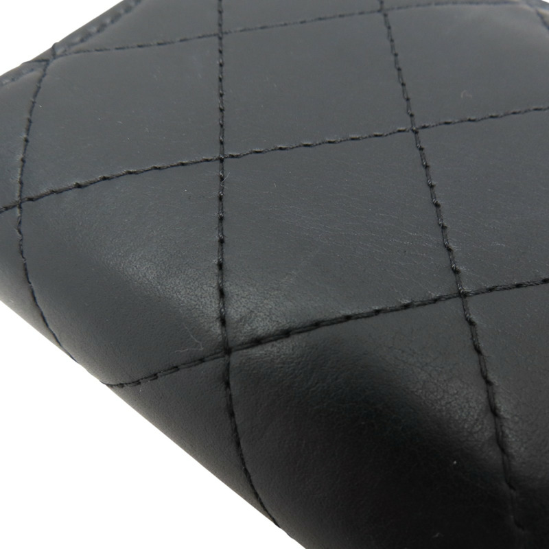 黑色 小牛皮 菱格紋 SO BLACK 三折短夾【CHANEL 香奈兒】 AP3817-12