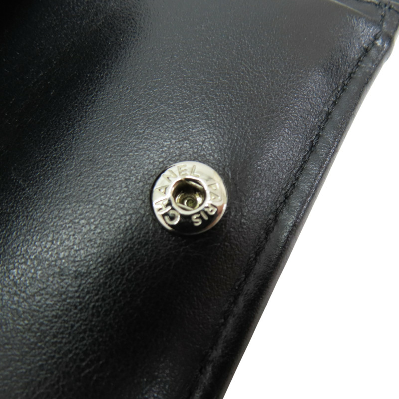 黑色 小牛皮 菱格紋 SO BLACK 三折短夾【CHANEL 香奈兒】 AP3817-14