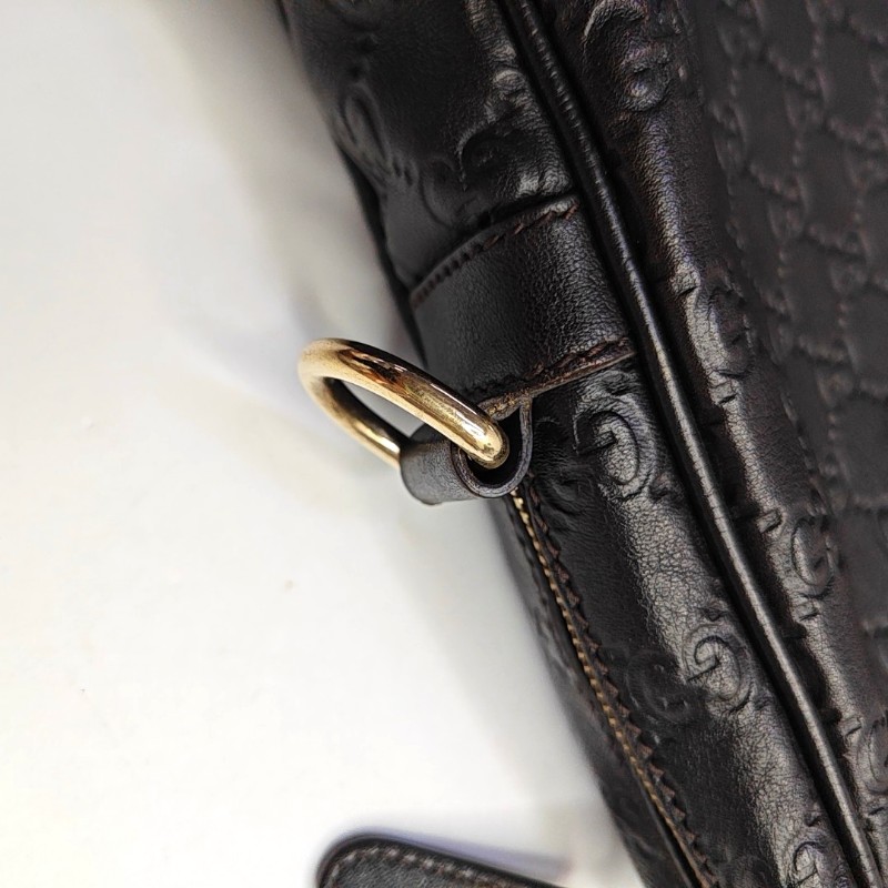 Gucci 棕色牛皮壓紋手提包 電腦公事包-9
