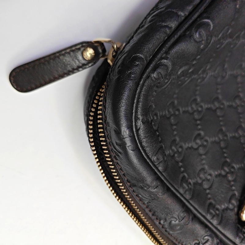 Gucci 棕色牛皮壓紋手提包 電腦公事包-13