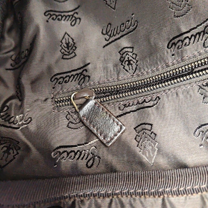 Gucci 棕色牛皮壓紋手提包 電腦公事包-14