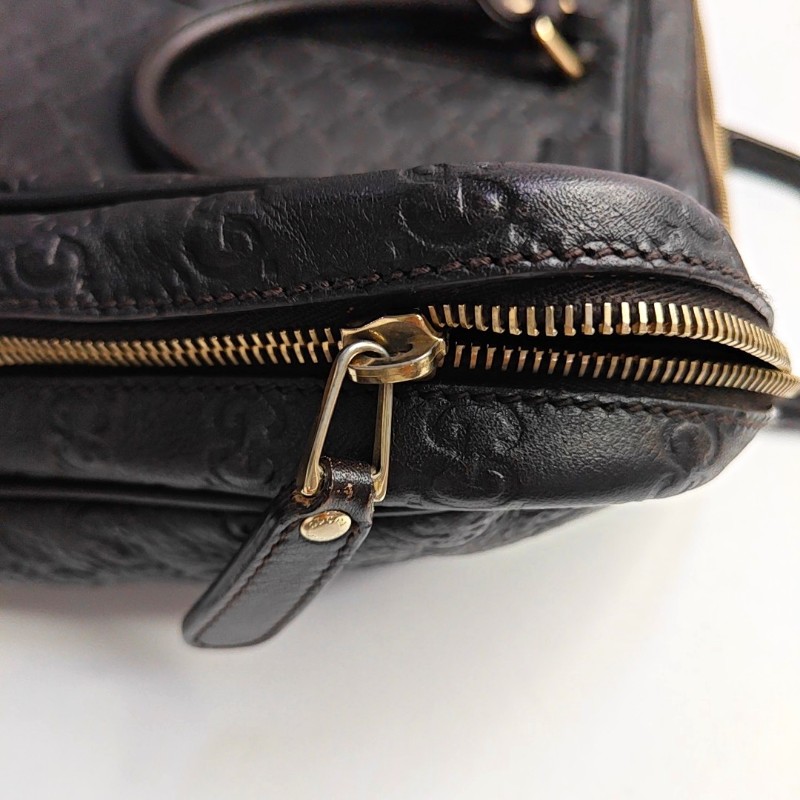 Gucci 棕色牛皮壓紋手提包 電腦公事包-15