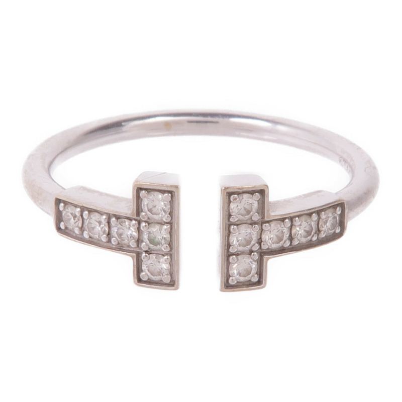 TIFFANY＆CO 18K白金T Wire Diamond Ring鑽石戒指US#6.5-1
