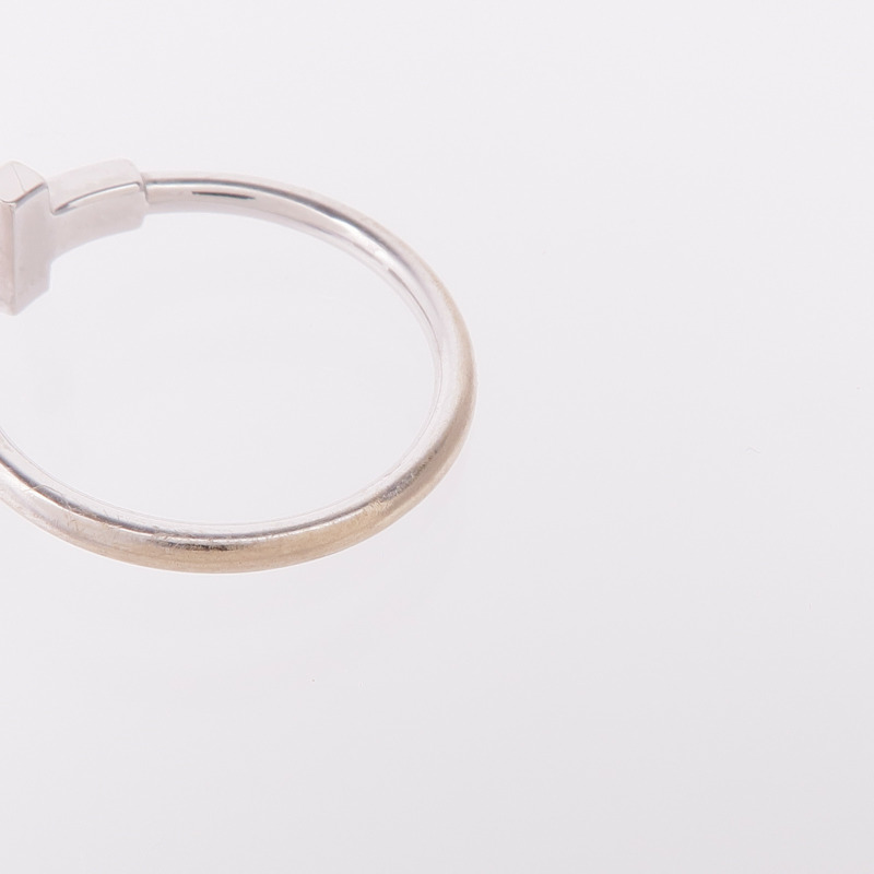 TIFFANY＆CO 18K白金T Wire Diamond Ring鑽石戒指US#6.5-2