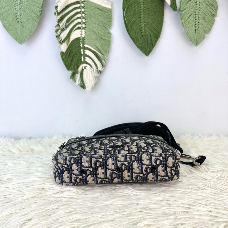 DIOR Oblique緹花拼皮相機包 22cm 斜肩包-5