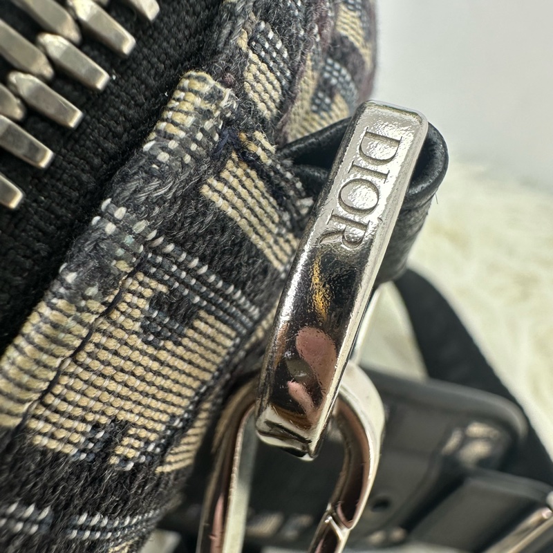 DIOR Oblique緹花拼皮相機包 22cm 斜肩包-12