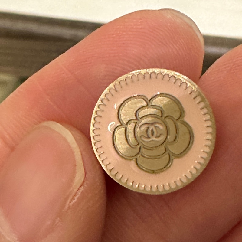 香奈兒粉色山茶花耳環-3