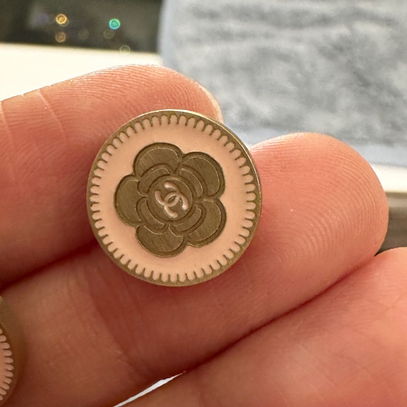 香奈兒粉色山茶花耳環-4