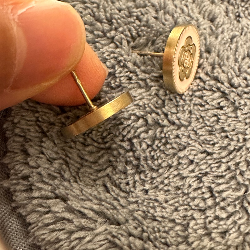 香奈兒粉色山茶花耳環-5