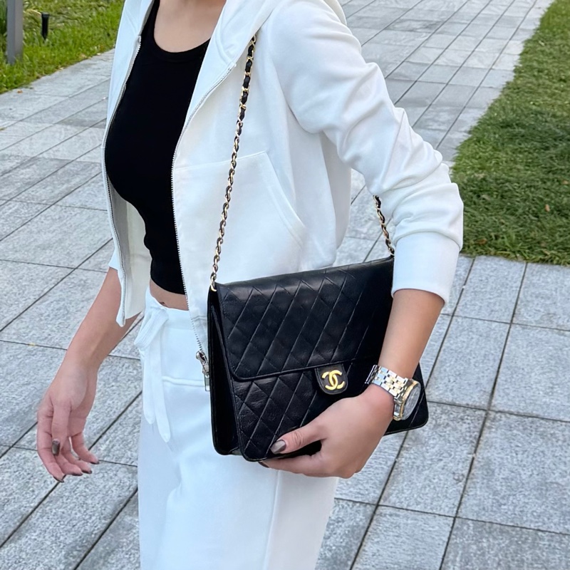 Vintage Chanel 中古老香經典菱格大方胖(7碼0開)-2