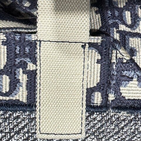 DIOR M1293VRW_M928 藍色緹花布帆布雙扣後背包