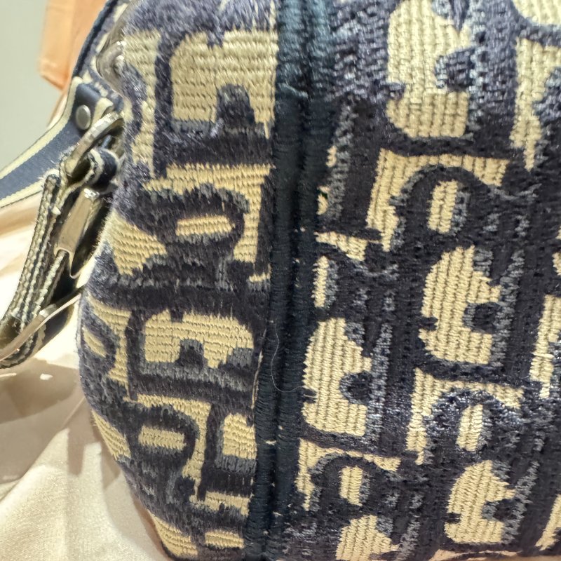 DIOR M1293VRW_M928 藍色緹花布帆布雙扣後背包-8