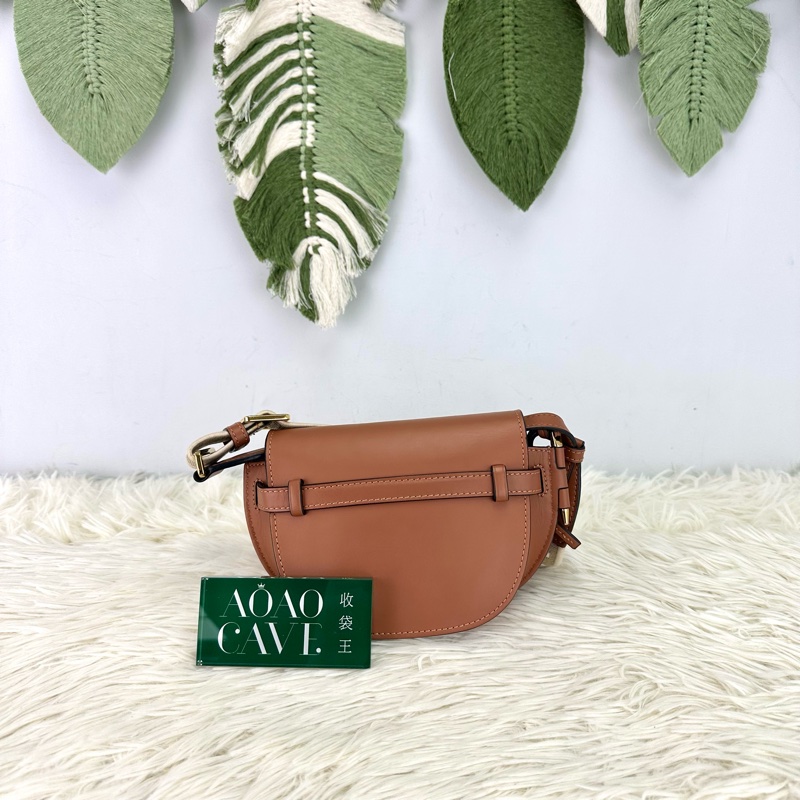 LOEWE Mini Gate 焦糖色馬鞍包 斜肩包-4