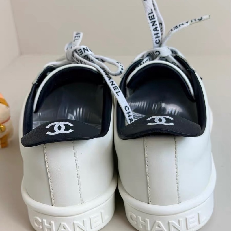 Chanel香奈兒 鞋帶logo小白鞋 37碼-8