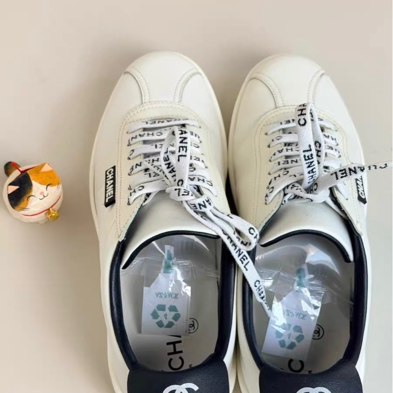 Chanel香奈兒 鞋帶logo小白鞋 37碼-9