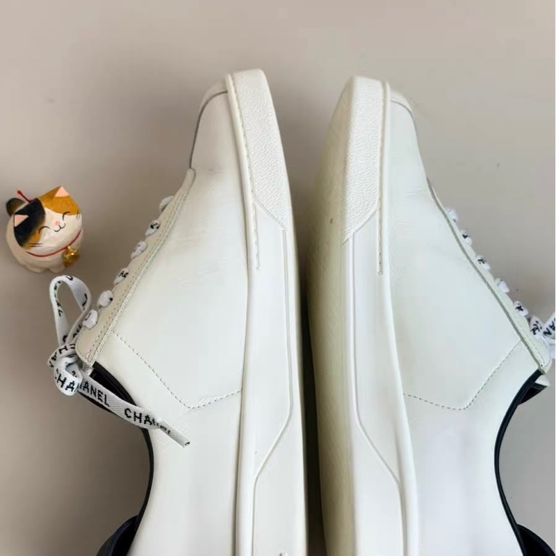 Chanel香奈兒 鞋帶logo小白鞋 37碼-11