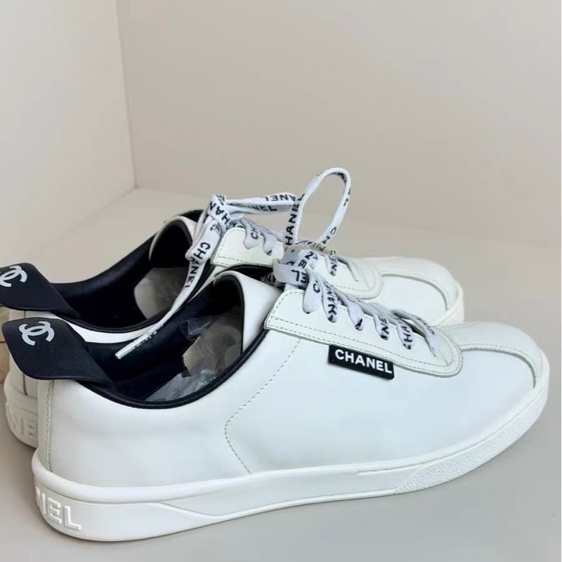 Chanel香奈兒 鞋帶logo小白鞋 37碼-12