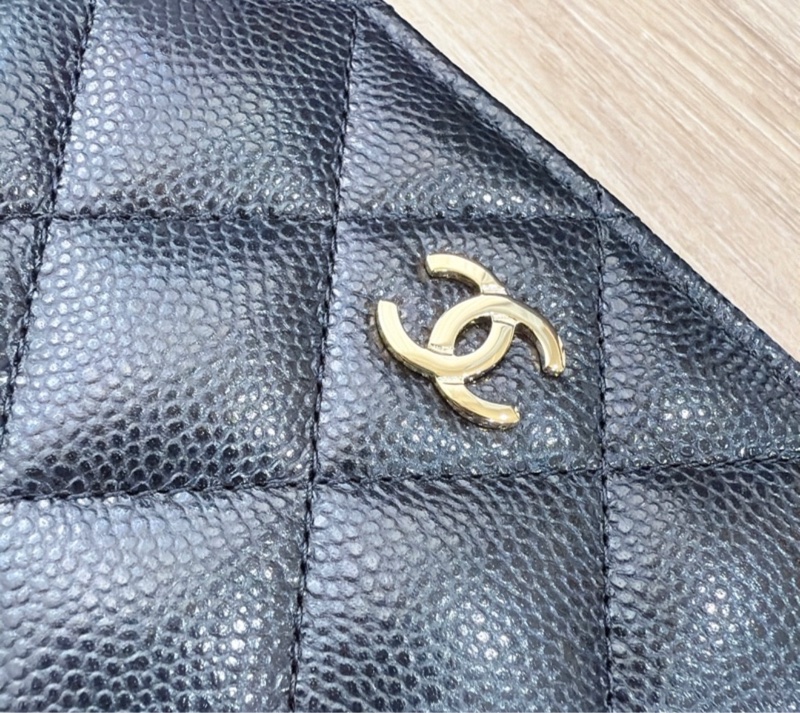 爆款稀有✨晶片款Chanel黑金荔枝L拉鏈短夾💕-1