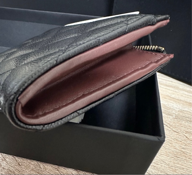 爆款稀有✨晶片款Chanel黑金荔枝L拉鏈短夾💕-5