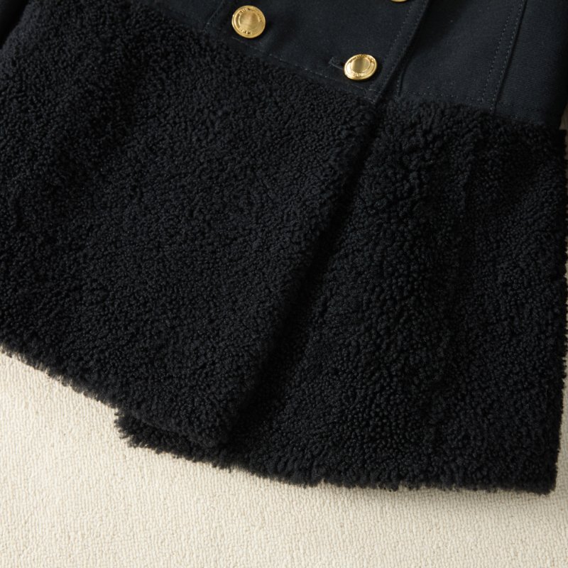 🈹*減價 超值* BURBERRY 超值款 拼接設計羊毛外套 經典黑金配色 超精致紐扣-4