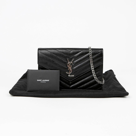 SAINT LAURENT 信封鏈條皮夾斜背包 393953