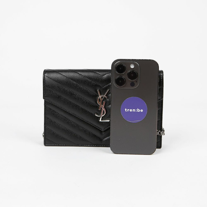 【包稅】SAINT LAURENT 信封鏈條皮夾斜背包 393953-6