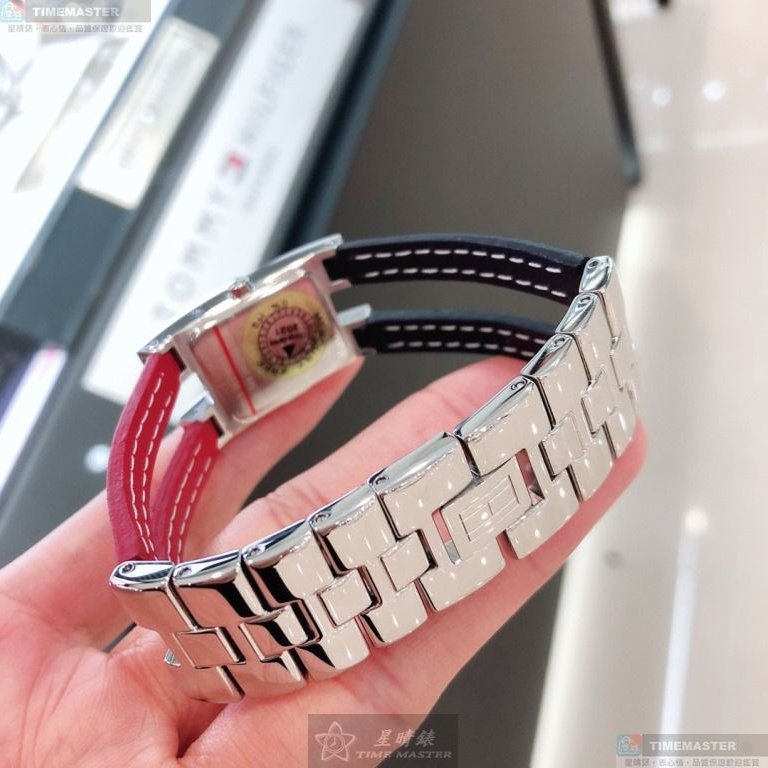 TommyHilfiger手錶,編號TH00073,20mm, 34mm銀錶殼,寶藍, 紅錶帶款-2