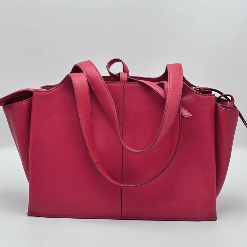 CELINE  trifold紅色金扣蝙蝠手提肩背腋下包 32*21*12 98新配件塵袋-5