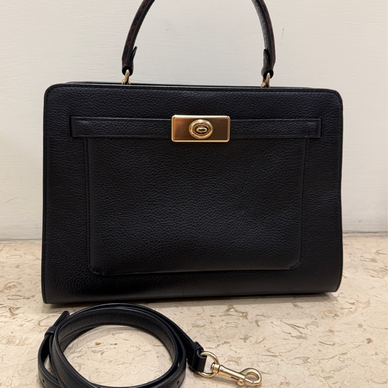 全新COACH牛皮革質感手提斜背兩用包-1