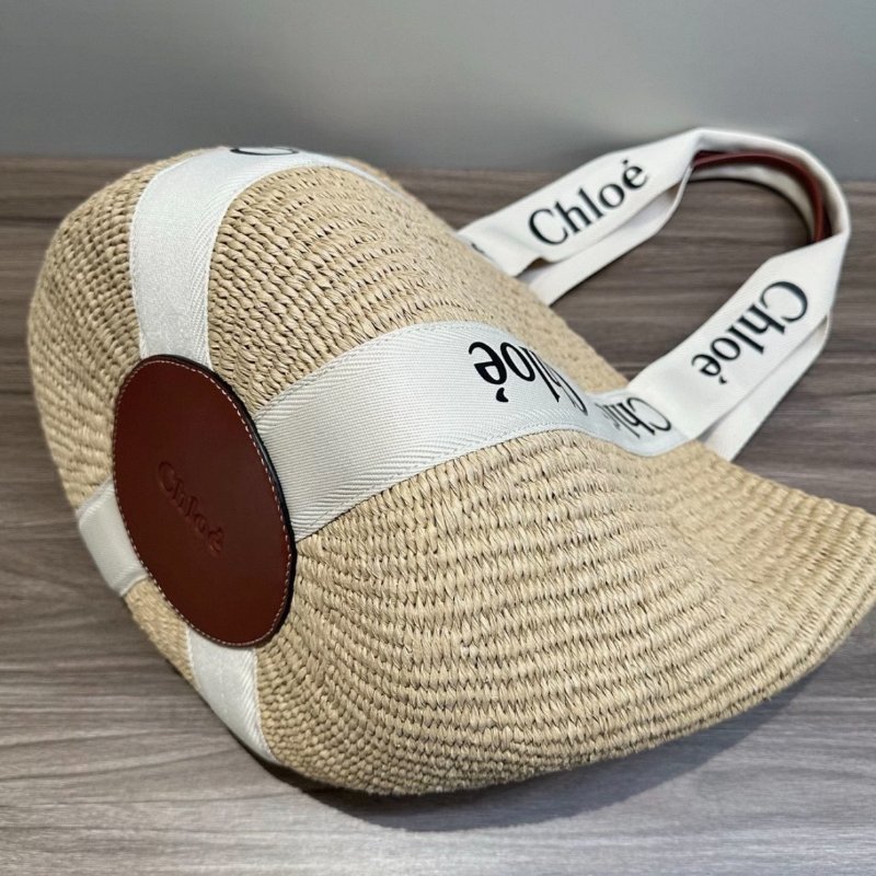 CHIOE Woody Logo緞帶編織菜籃子托特包 48*33*26 全新閒置配件塵袋-1