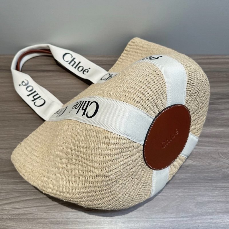 CHIOE Woody Logo緞帶編織菜籃子托特包 48*33*26 全新閒置配件塵袋-2