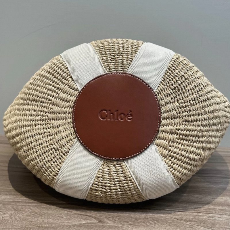 CHIOE Woody Logo緞帶編織菜籃子托特包 48*33*26 全新閒置配件塵袋-5