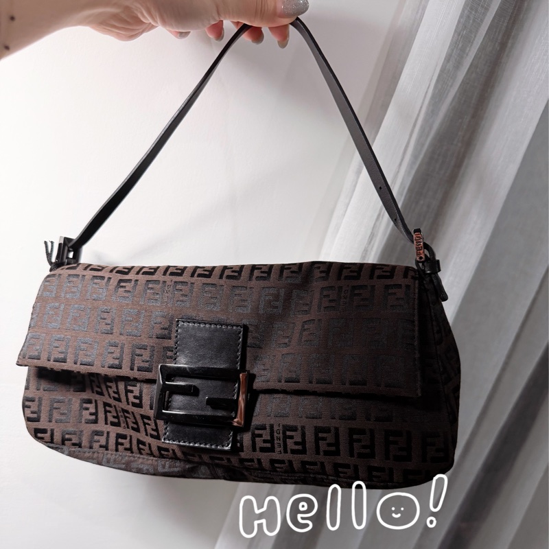 Fendi 芬迪肩背包📀黑銀金屬老花滿版-6
