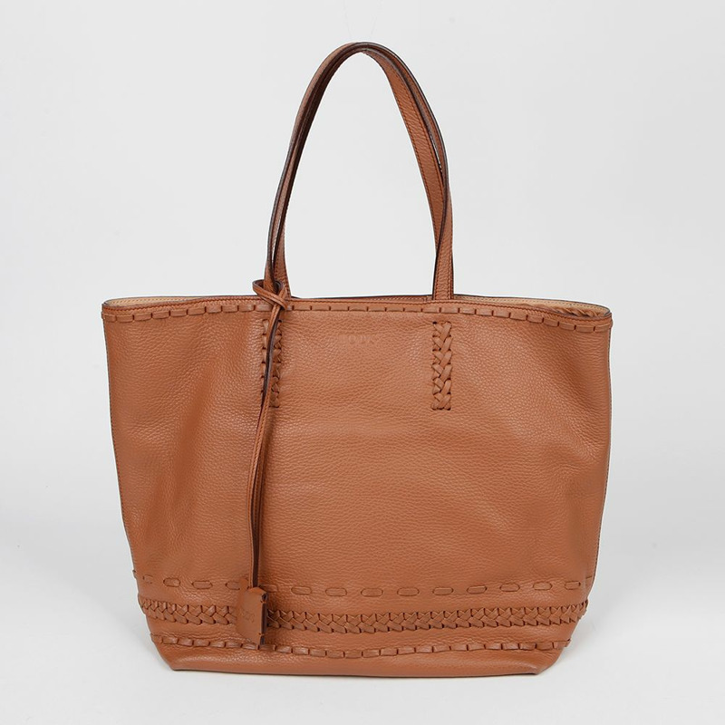 TODS 編織裝飾購物肩背包-1