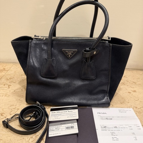 PRADA GLACE‘CALF SCAM手提肩背兩用包