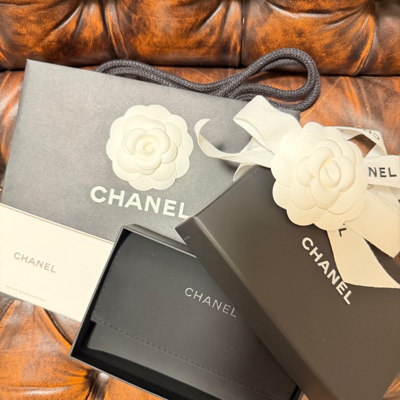 全新日本專櫃購入 Chanel 香奈兒 經典拉鍊零錢包 黑色金鏈荔枝皮 香奈兒荔枝皮 零錢包 粒紋小牛皮-16