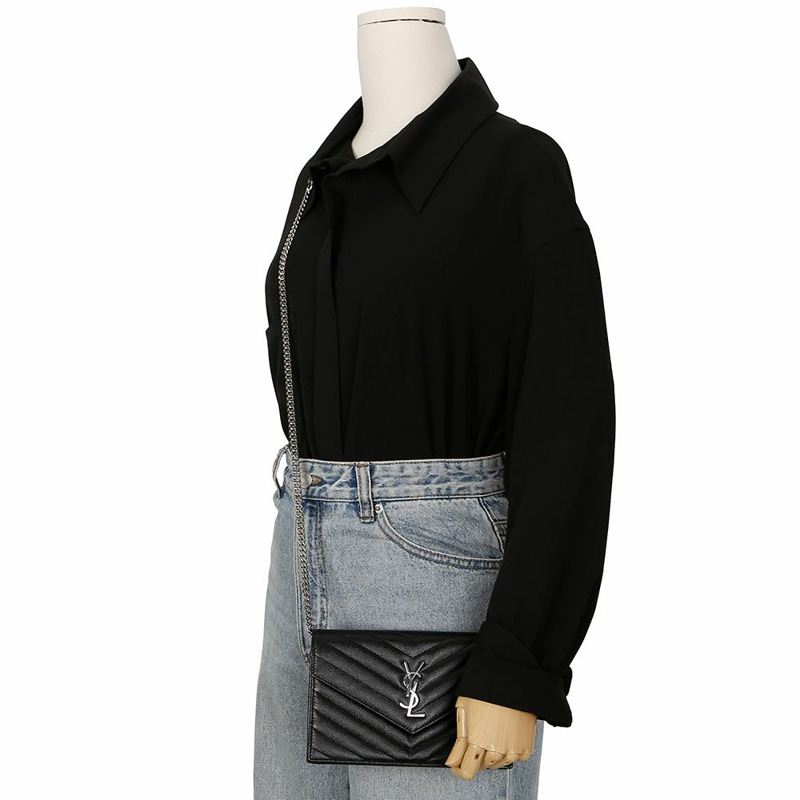 SAINT LAURENT Monogram Chain WOC 單肩斜背包 377828-10