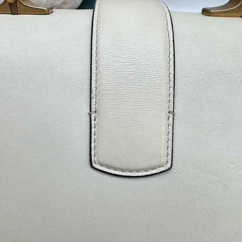 Gucci 白色拼色竹節手提包 肩背包-9