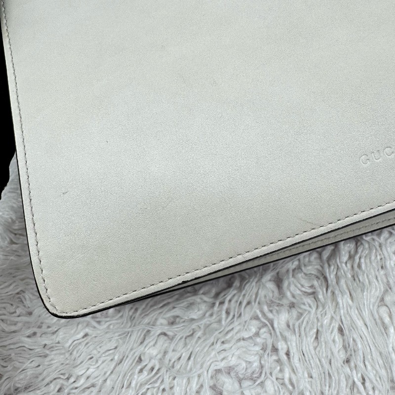 Gucci 白色拼色竹節手提包 肩背包-11