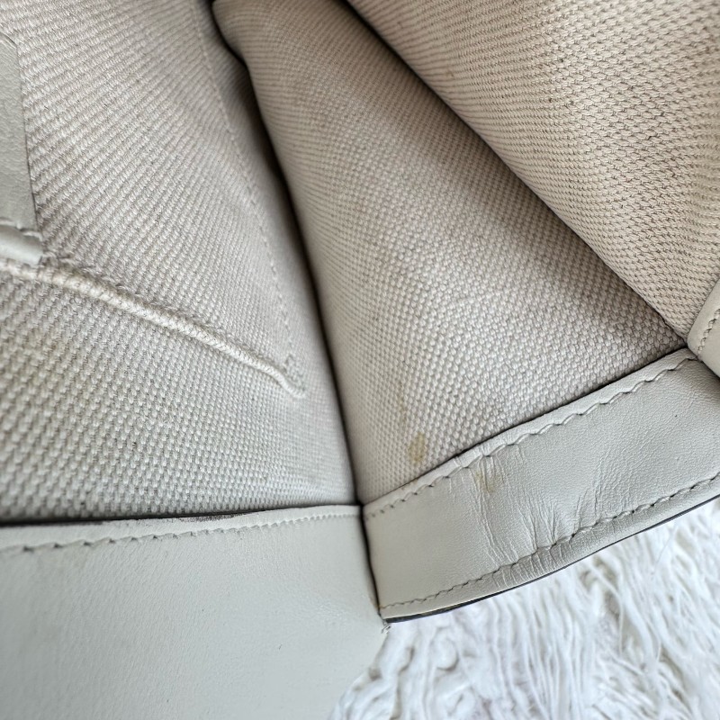 Gucci 白色拼色竹節手提包 肩背包-16