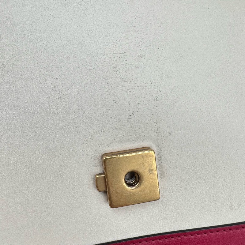 Gucci 白色拼色竹節手提包 肩背包-24