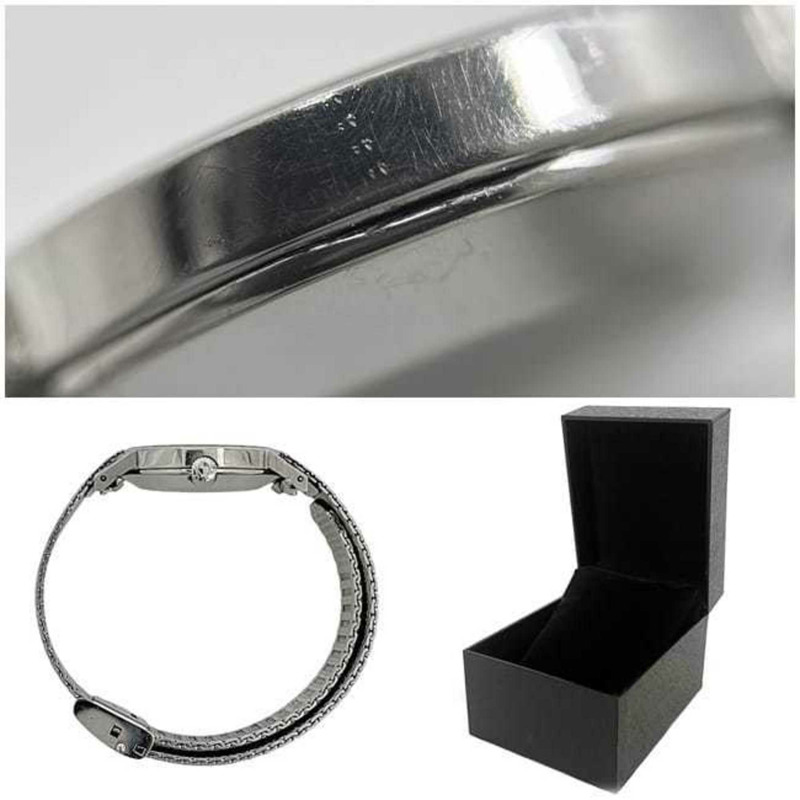 歐米茄碟飛系列腕錶 f-24296，銀色，女士，不銹鋼，手動上鍊，網狀錶帶，銀色錶盤，模擬指針，滑動錶扣。-4