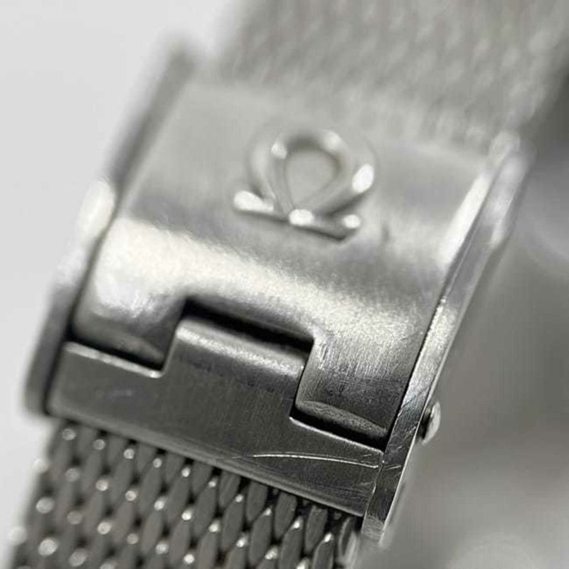 歐米茄碟飛系列腕錶 f-24296，銀色，女士，不銹鋼，手動上鍊，網狀錶帶，銀色錶盤，模擬指針，滑動錶扣。-10