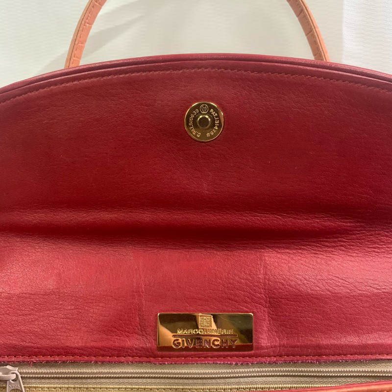 Givenchy 橘色鱷壓紋 手提包 底長31cm-7