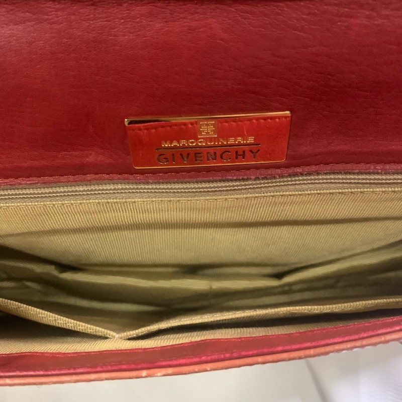 Givenchy 橘色鱷壓紋 手提包 底長31cm-8