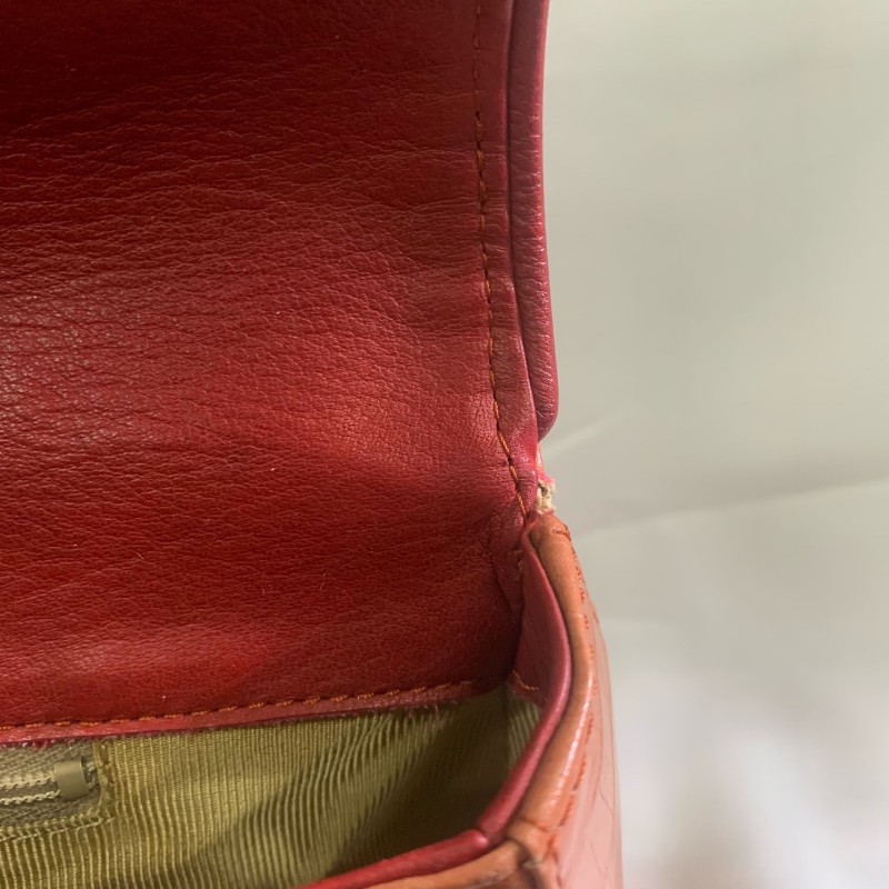 Givenchy 橘色鱷壓紋 手提包 底長31cm-9