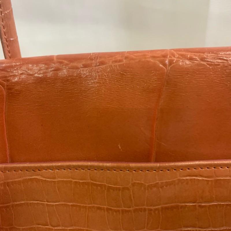 Givenchy 橘色鱷壓紋 手提包 底長31cm-14