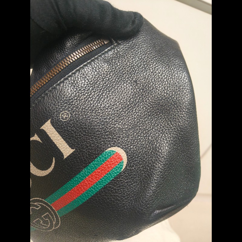 ㊣✨GUCCI✨古馳 黑色 經典 印花 皮革 綠紅綠織帶 男女同款 腰包 胸包/雙G/二手包/保證正品🌳二手樹屋🌳-16
